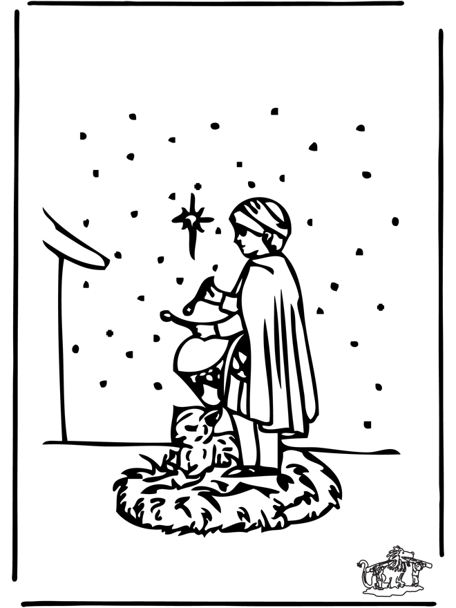 Kerstverhaal herdersjongen - Bijbelkleurplaten kerst