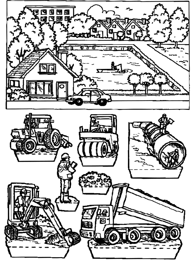 Kijkdoos wegenbouw - Knutselen kijkdozen