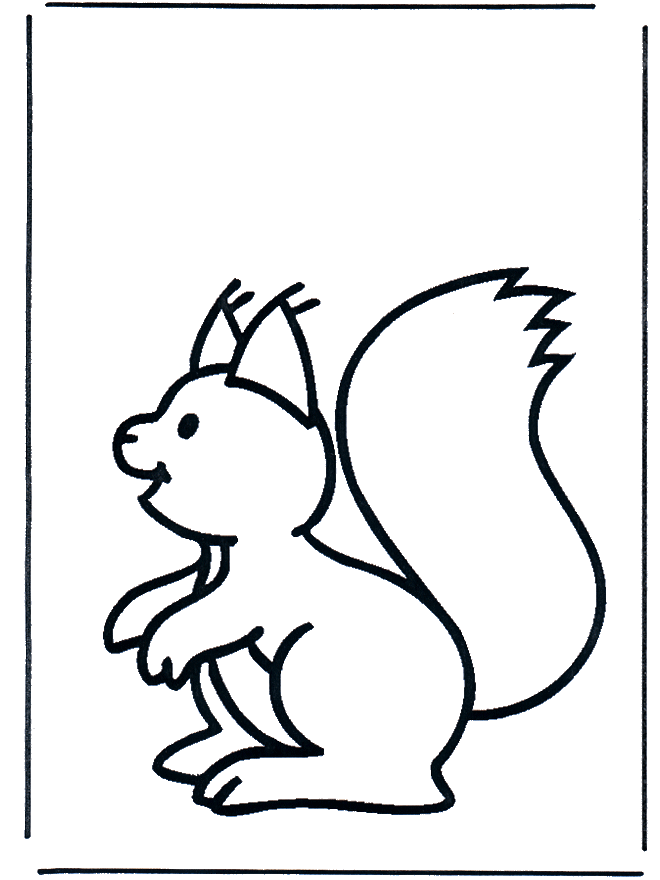 Kinder eekhoorn - Kleurplaat dieren