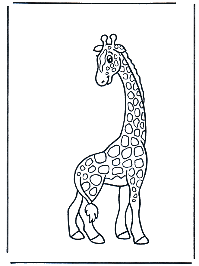 Kinder giraffe - Kleurplaat dieren