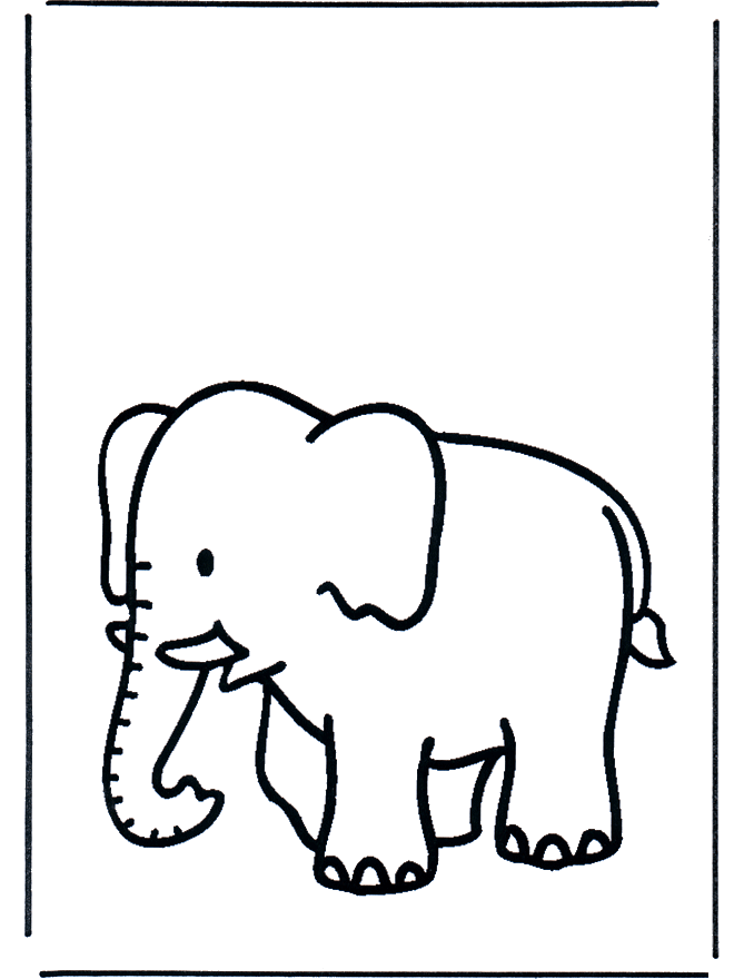 Kinder olifant - Kleurplaat dieren