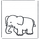 Kinderkleurplaten - Kinder olifant