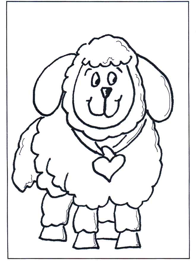 Kinder schaap - Kleurplaat dieren