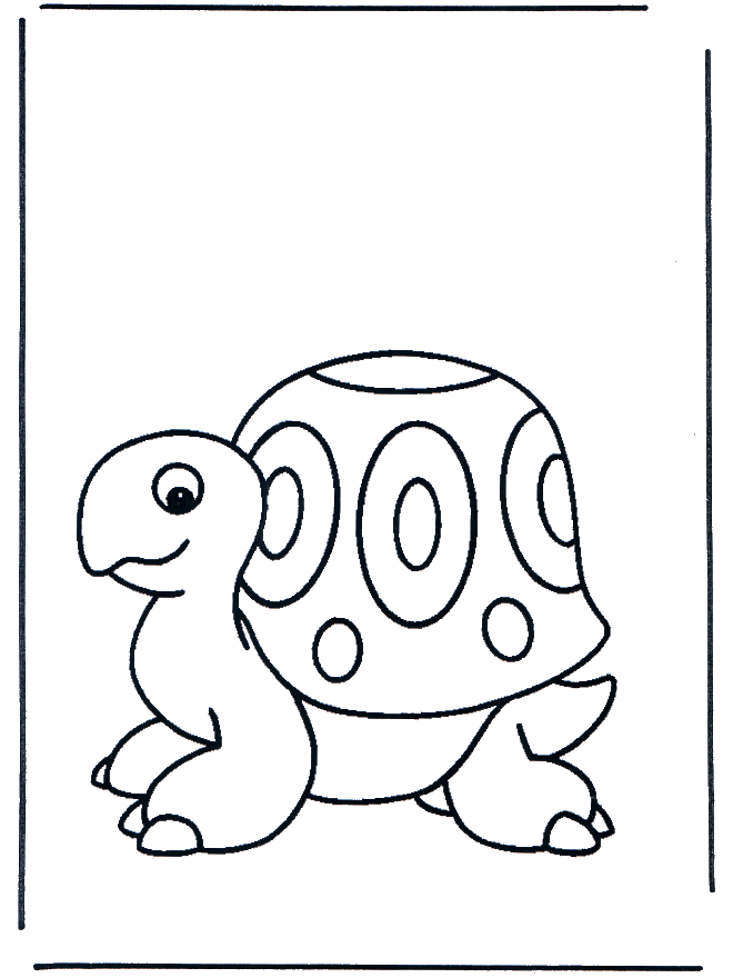 Kinder schildpad - Kleurplaat dieren