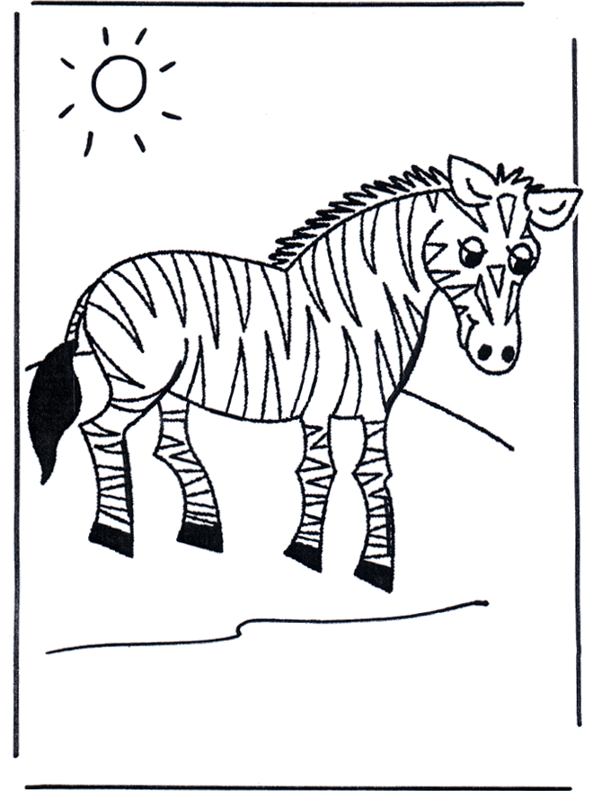 Kinder zebra - Kleurplaat dieren