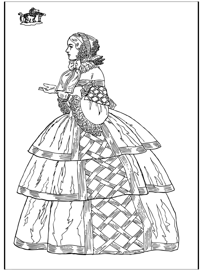Klassieke jurk - Kleurplaten middeleeuwen
