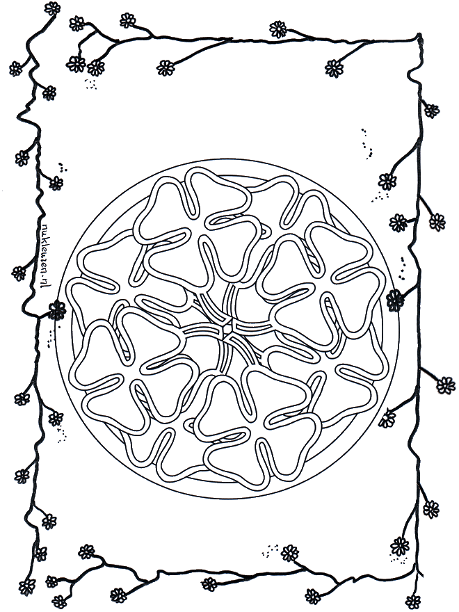 Klavertjevier mandala - Bloemenmandala's