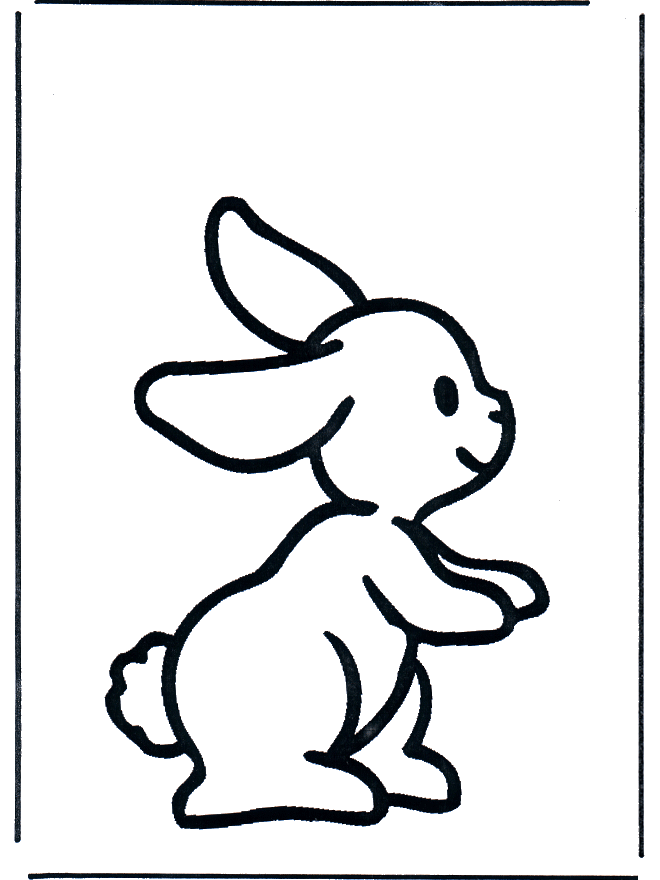 Klein konijntje 1 - Kleurplaat dieren