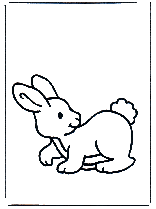 Klein konijntje 2 - Kleurplaat dieren