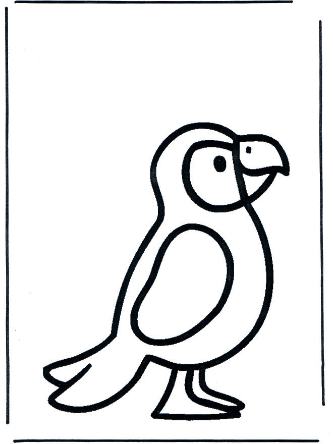 Kleuterpapegaai - Kleurplaat dieren