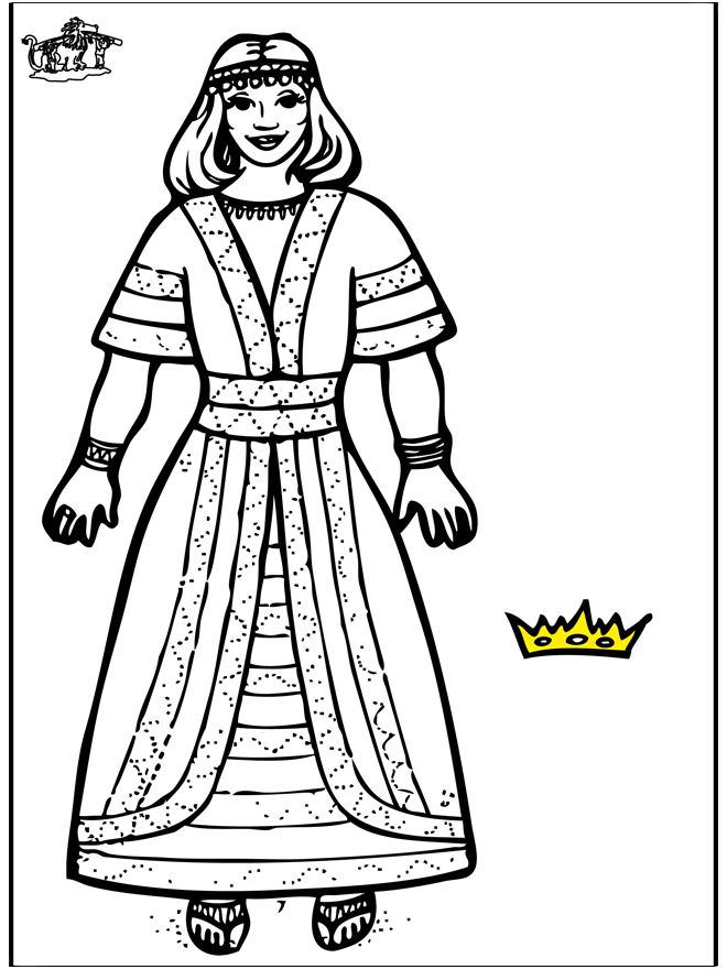 Koningin Esther 2 - Bijbel kleurplaten Oude Testament