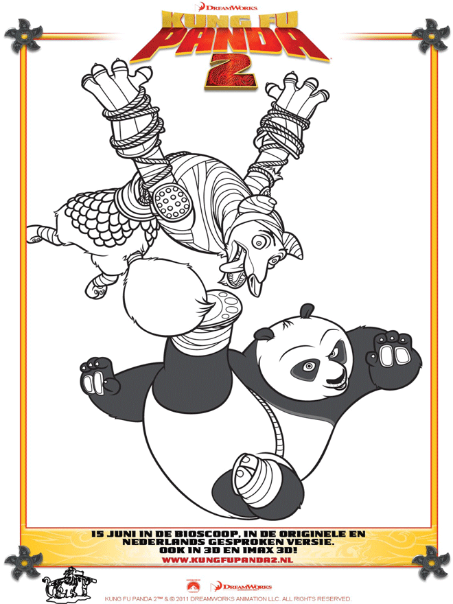 Kung Fu Panda 2 kleurplaat 4 - Kung Fu Panda