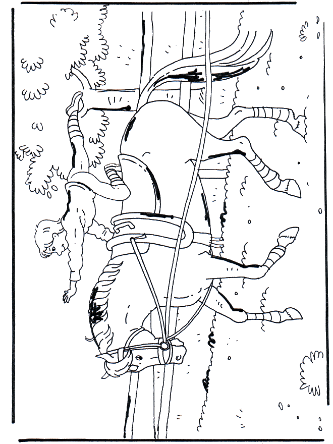 Kunstjes te paard - Kleurplaten paarden