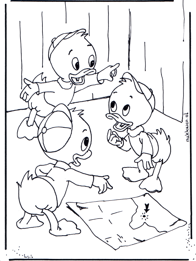 Kwik, Kwek en Kwak 2 - Donald Duck kleurplaten