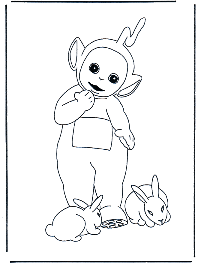 Lala met konijntjes - Kleurplaten Teletubbies