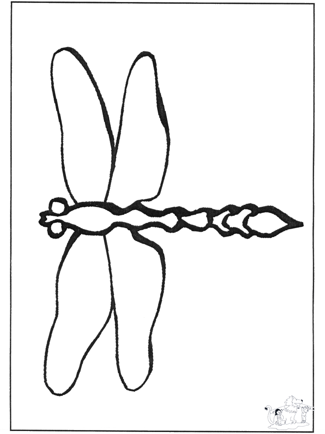 Libelle 1 - Kleurplaat insecten