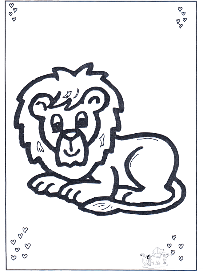 Liggende leeuw - Kleurplaten katachtigen