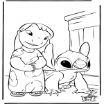 Stripfiguren Kleurplaten - Lilo en Stitch 2