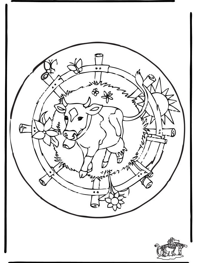 Mandala koe - Dierenmandala's