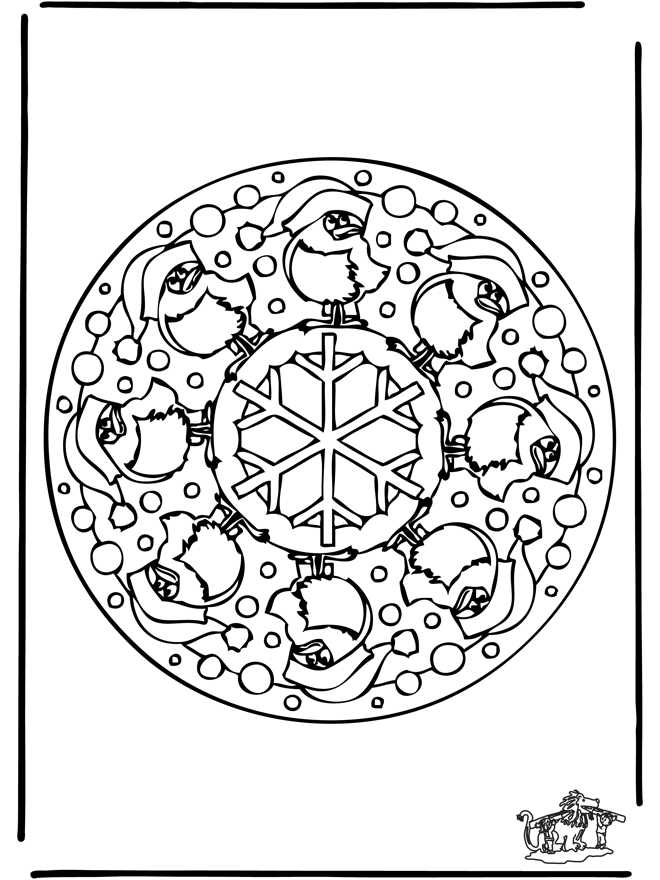 Mandala winter 1 - Kleurplaten Kerst