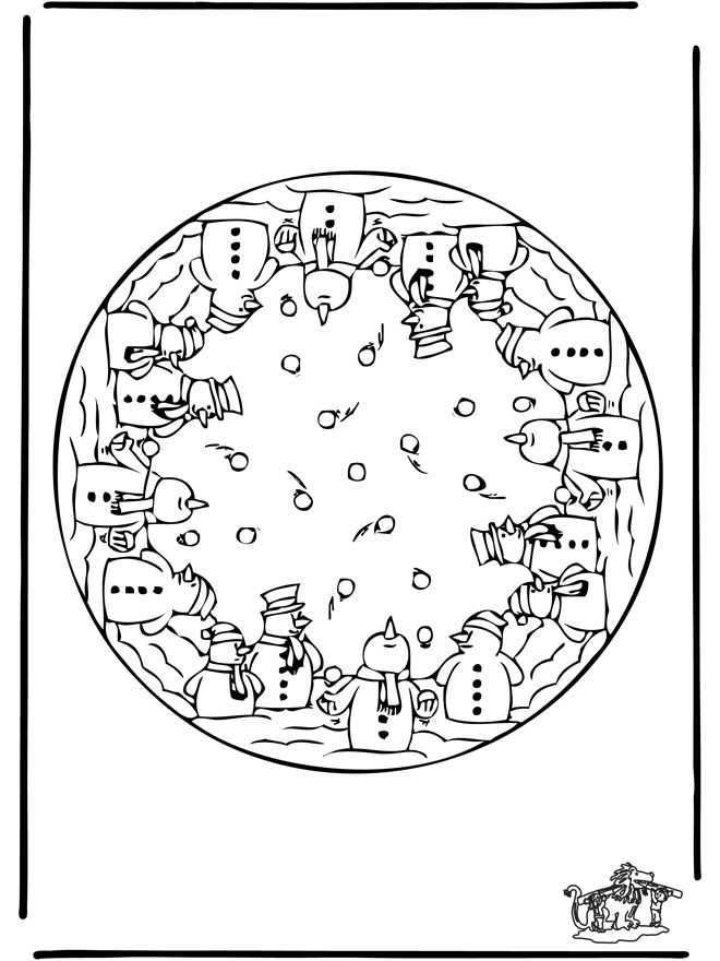 Mandala winter 2 - Kleurplaten Kerst