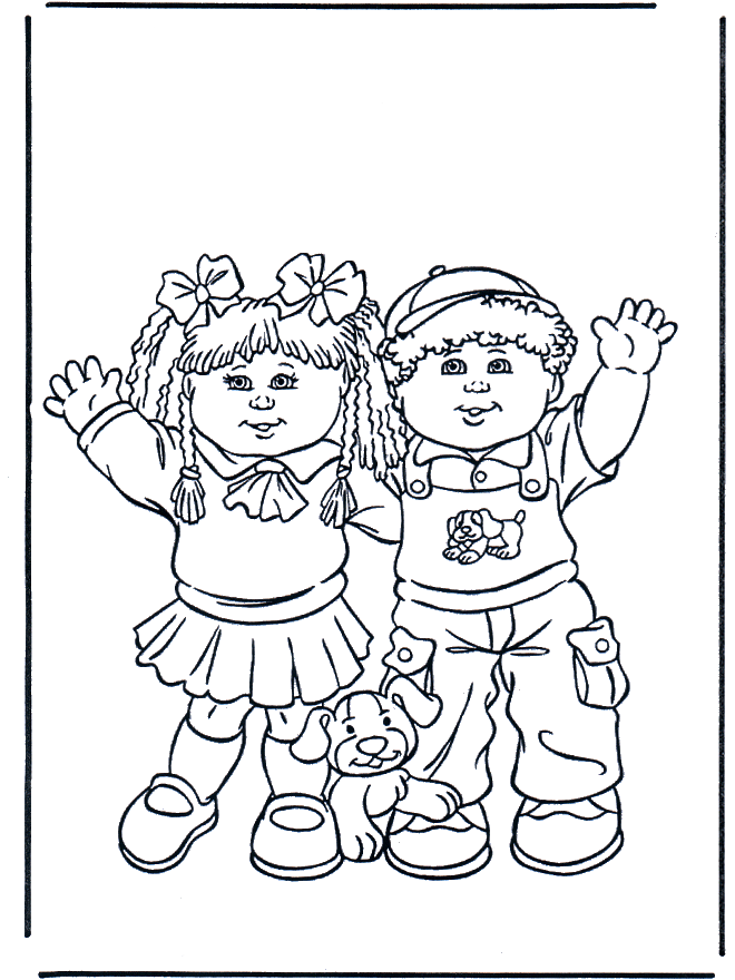 Meisje en jongen - Kleurplaat kinderen