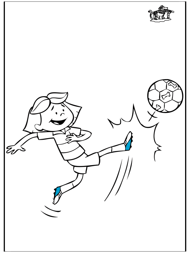 Meisje met voetbal - Voetbal kleurplaten