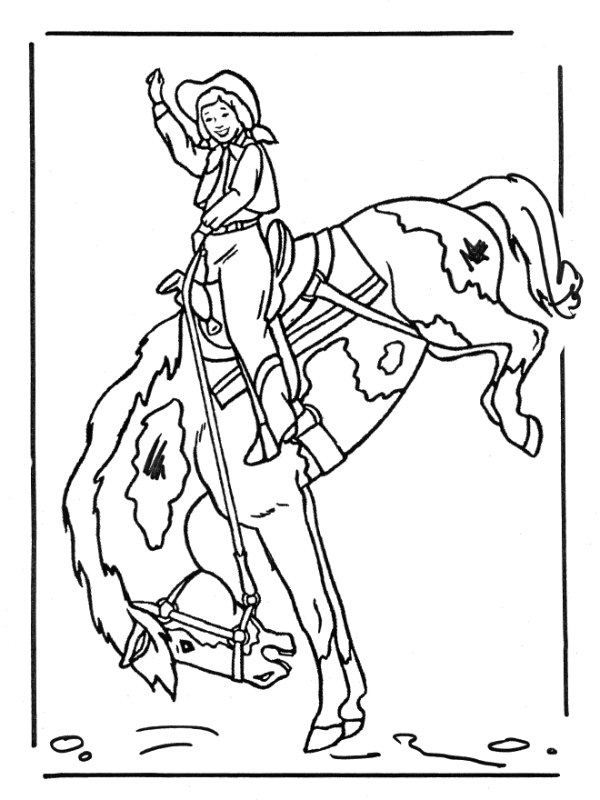 Meisje op paard 2 - Kleurplaten paarden