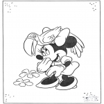 Stripfiguren Kleurplaten - Mickey en papegaai