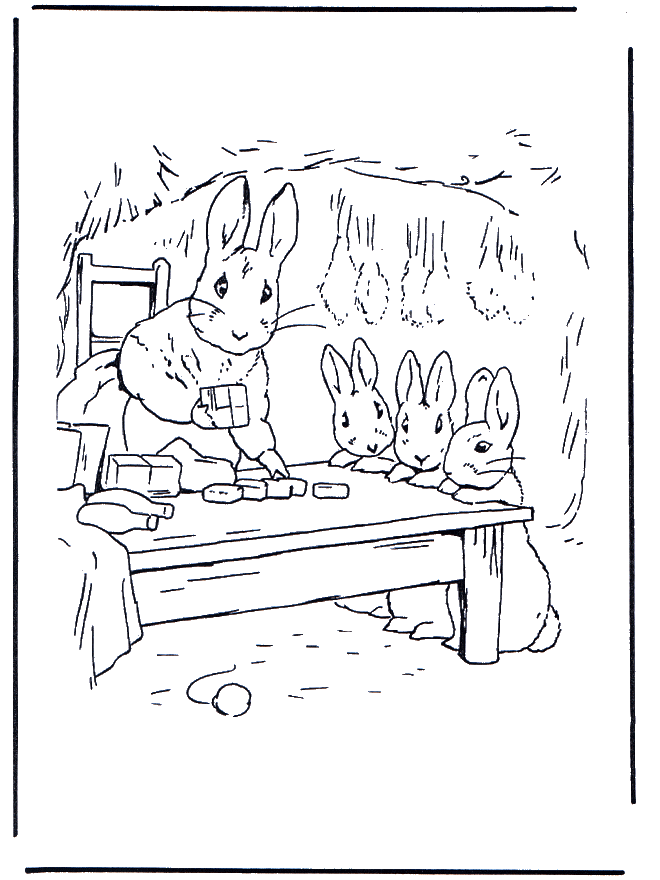 Moeder Konijn 1 - Kleurplaat Peter Rabbit