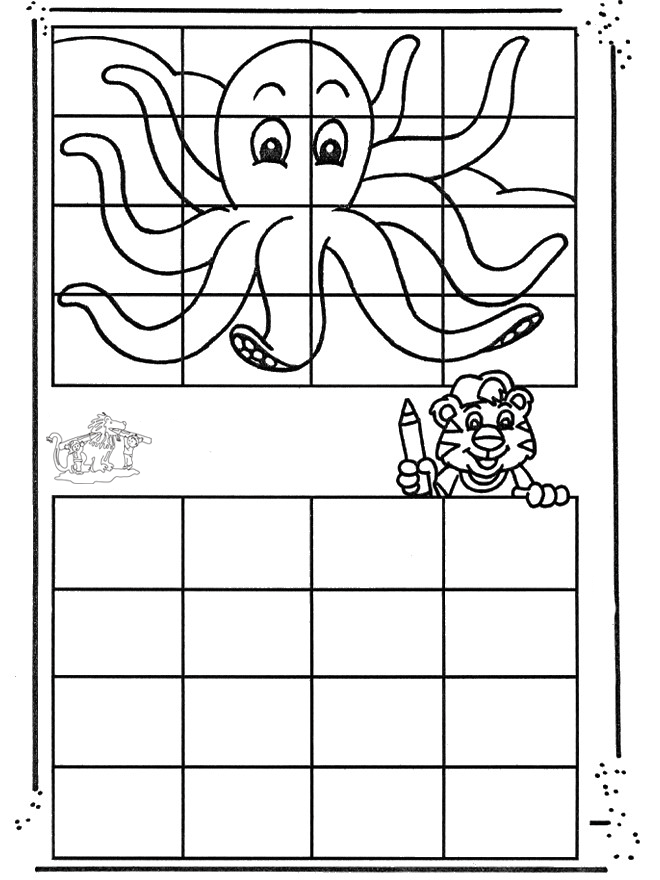 Octopus overtekenen - Knutselen overtekenen