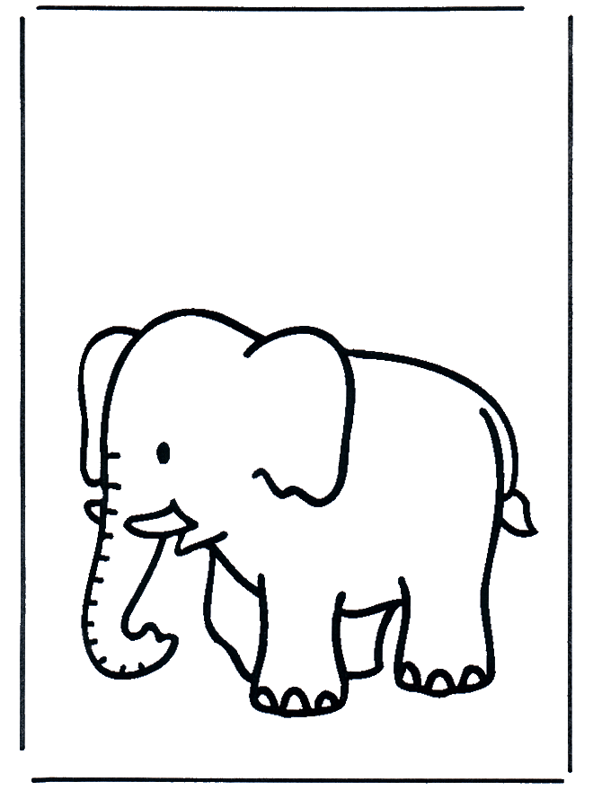 Olifant 3 - Kleurplaten dierentuin