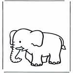 Kleurplaten Dieren - Olifant 3