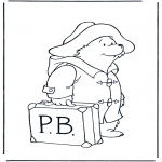 Kinderkleurplaten - Paddington met koffer