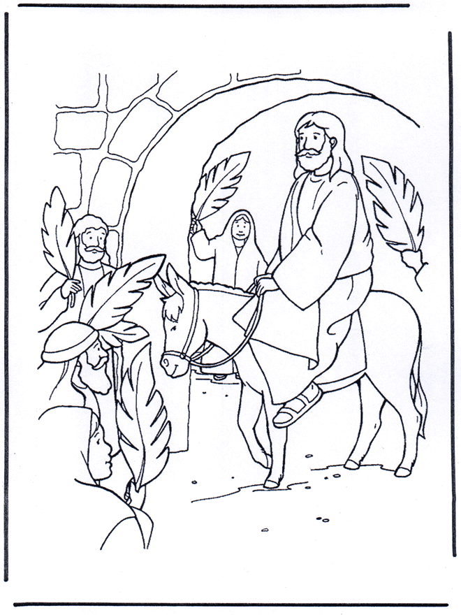 Palmpasen 4 - Bijbelkleurplaten Pasen