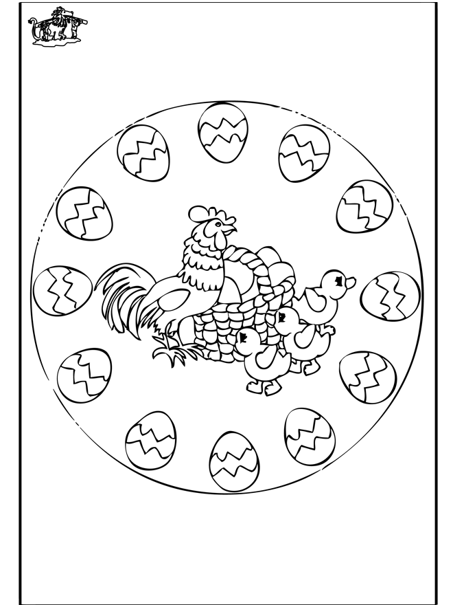 Pasen mandala 2 - Kleurplaten Pasen