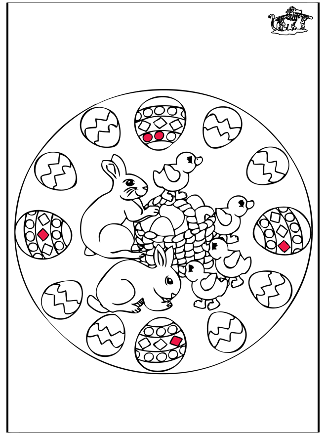 Pasen mandala 3 - Kleurplaten Pasen