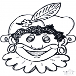 Knutselen Prikkaarten - Pieten masker