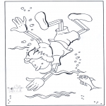 Stripfiguren Kleurplaten - Pinokkio onder water