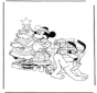 Pluto en Mickey met kerstboom