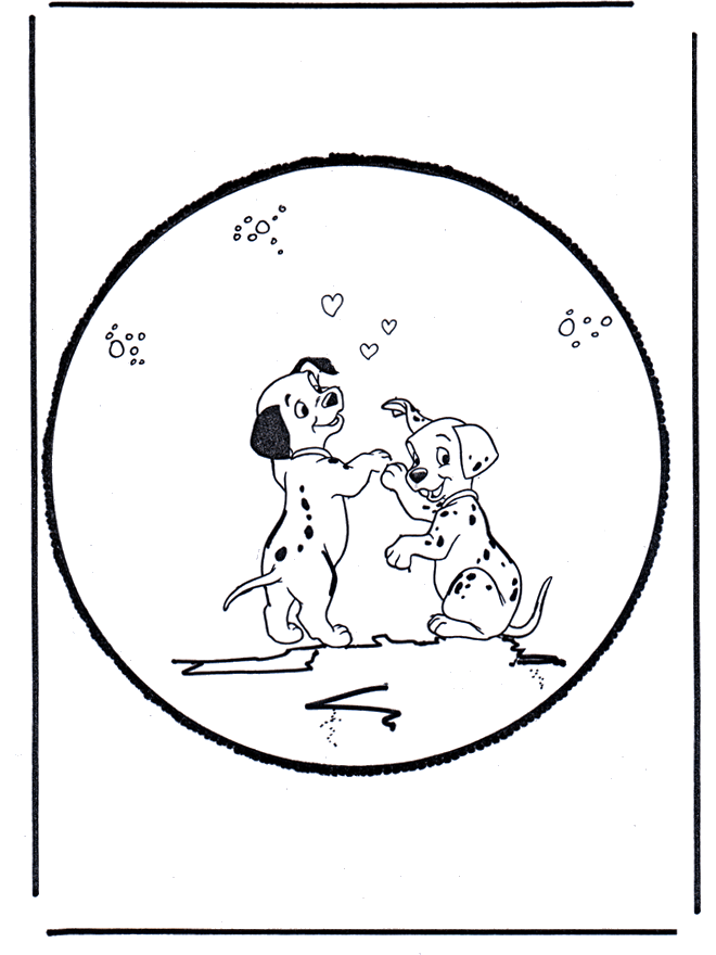 Prikkaart 101 Dalmatiers 3 - Knutselen prikkaart stripfiguur