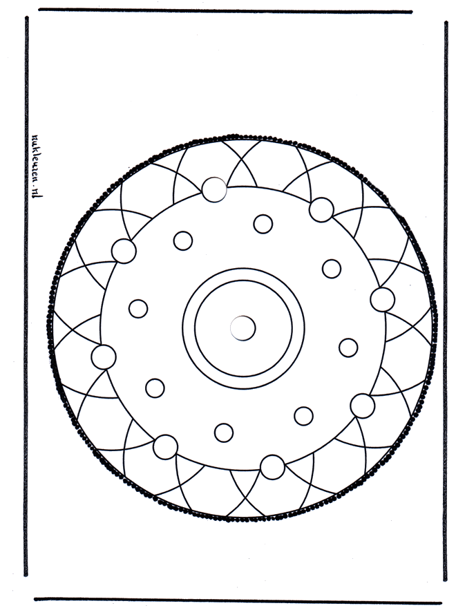 Prikkaart 25 - Prikkaart knutselen mandala