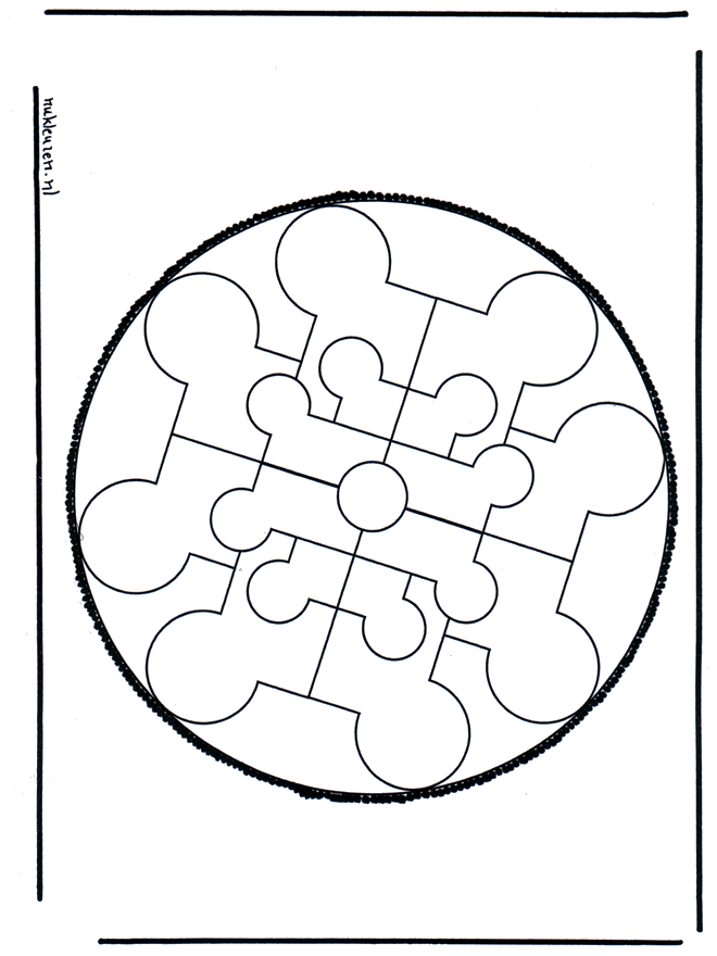 Prikkaart 36 - Prikkaart knutselen mandala