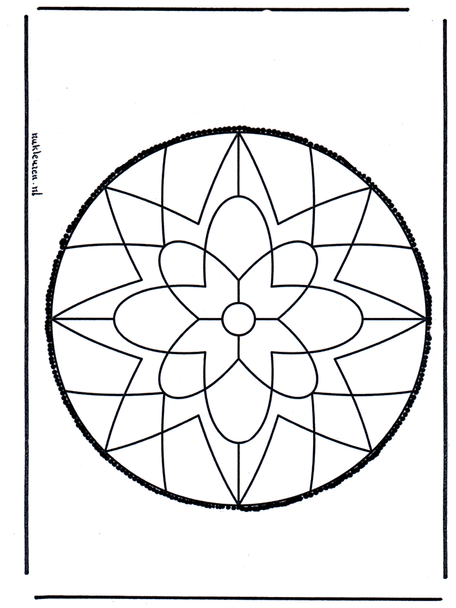 Prikkaart 9 - Prikkaart knutselen mandala