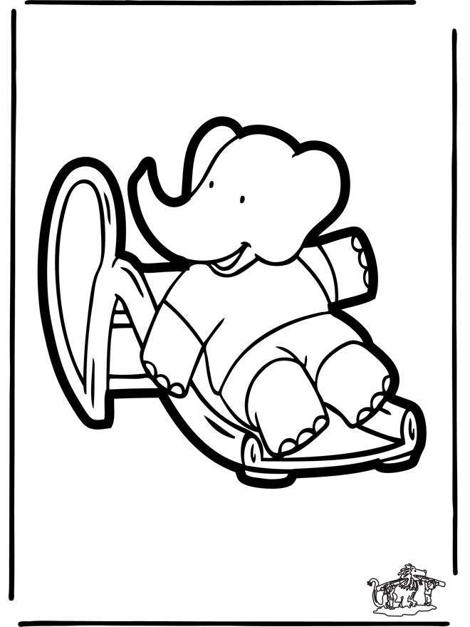 Prikkaart Babar 3 - Knutselen prikkaart stripfiguur