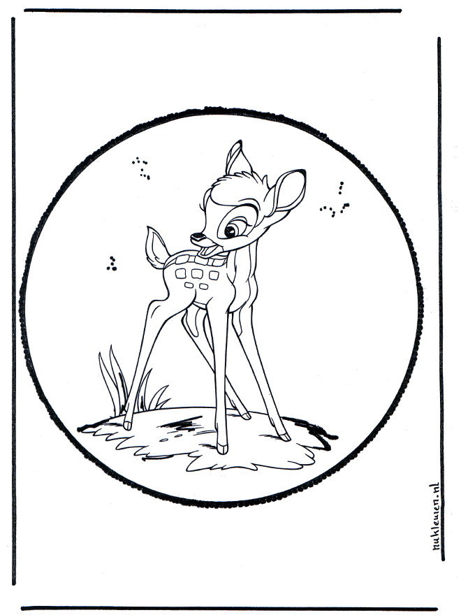 Prikkaart Bambi 2 - Knutselen prikkaart stripfiguur