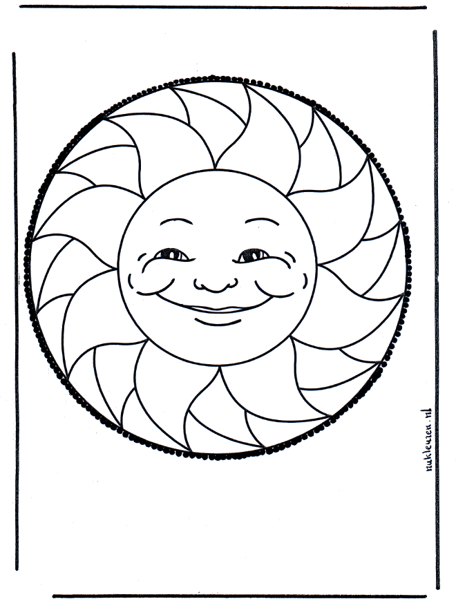 Prikkaart zon - Prikkaart knutselen mandala