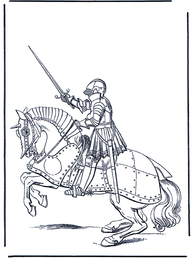 Ridder te paard - Kleurplaten ridders