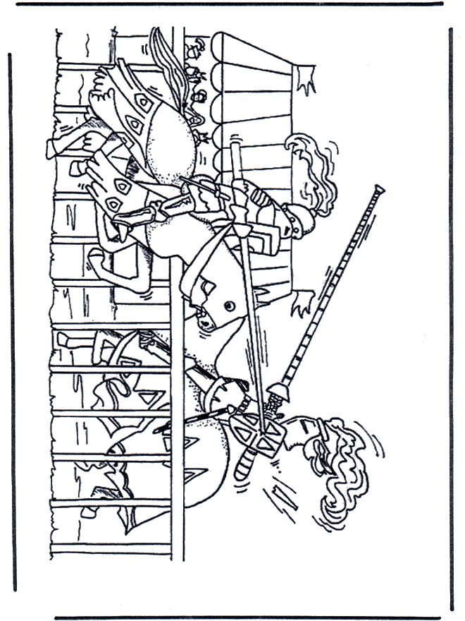 Ridders in gevecht - Kleurplaten ridders