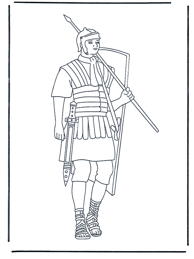 Romeinse soldaat 1 - Kleurplaten de Romeinen